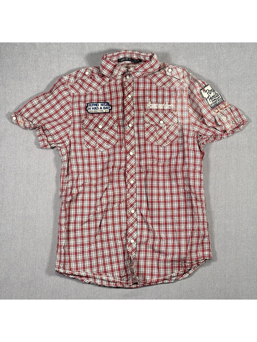 Scotch & Soda Red White Embroidered Plaid Western Gentleman Shirt Size Small